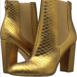 Sam Edelman Women's Gold Boa Snake embossed Case Chelsea Boot